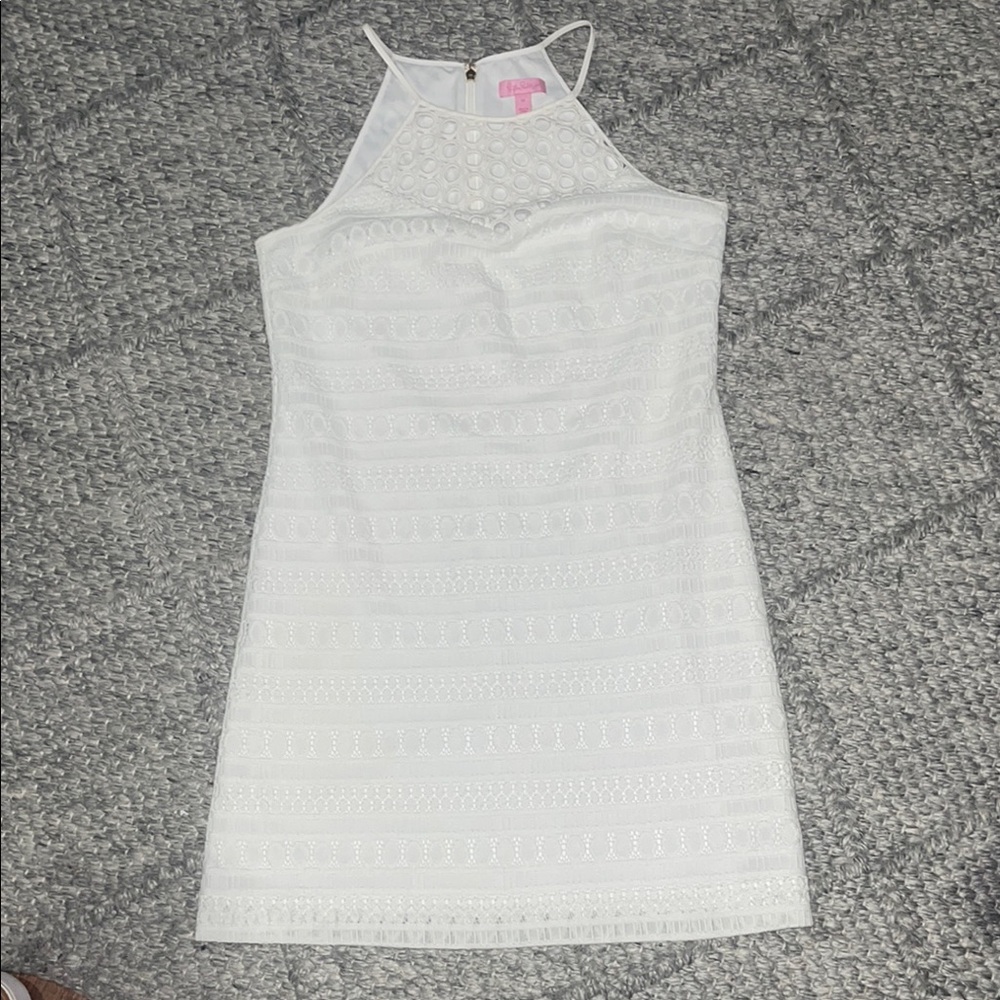 Lily Pulitzer Elegant White Halter Dress